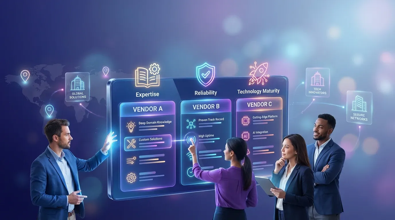 Outsourcing vendor comparison dashboard